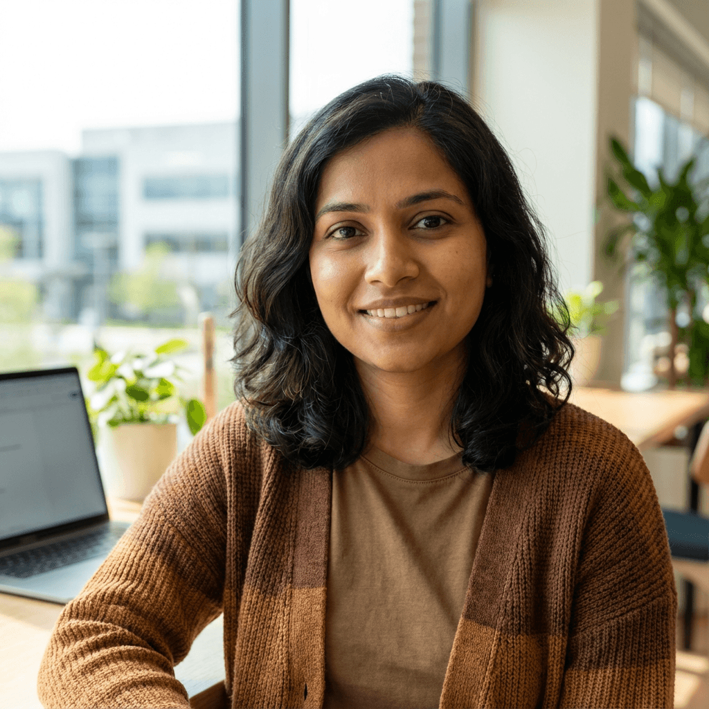 Priya S., friendly smile